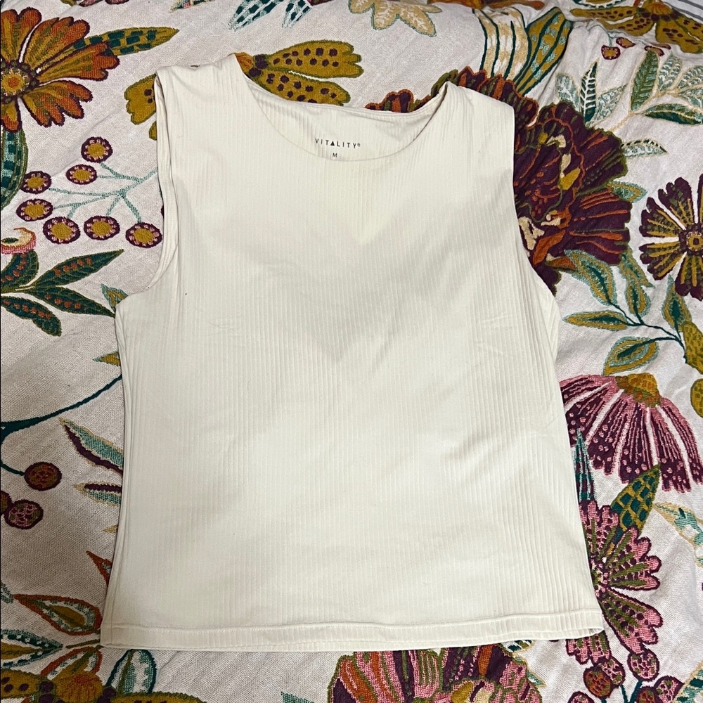 Vitality Women's cream Cloud Ribbed Tank Top